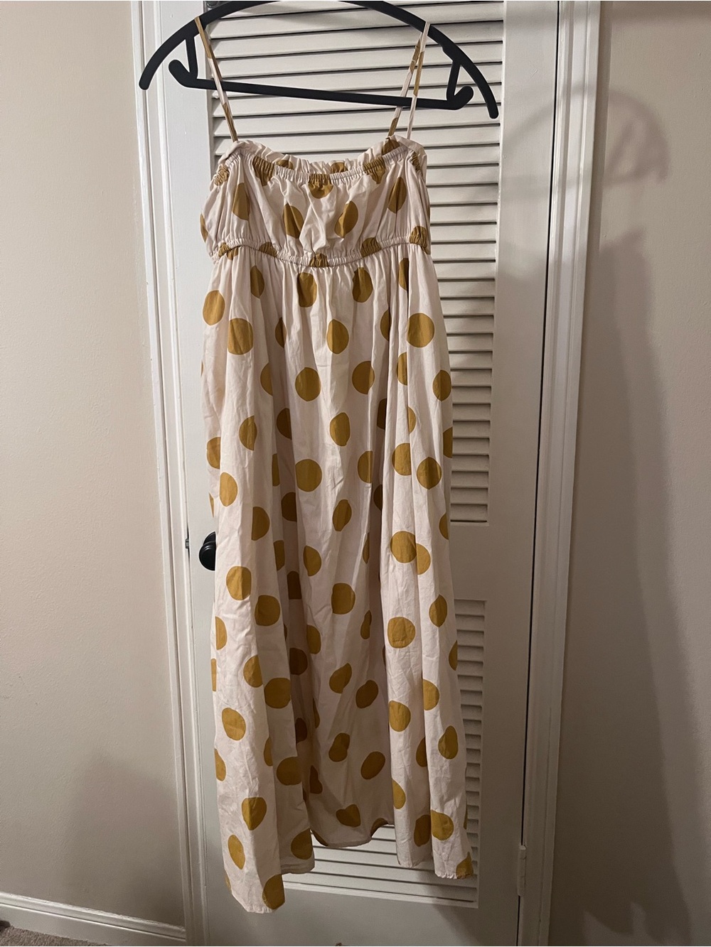 English Factory Cream Smocked Dress with Ruffle Trim